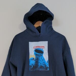 Gildan Cookie Monster Hoodie Seeatshirt Decal Munchies Cotton Heavy Blend